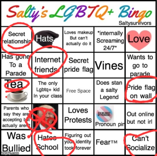 not me finally doing more posts | image tagged in the pride bingo | made w/ Imgflip meme maker