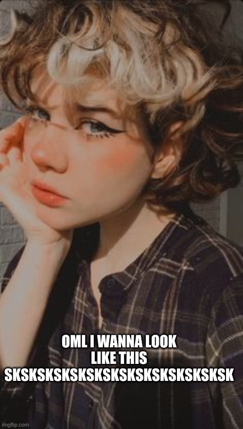 i want their h a i r | OML I WANNA LOOK LIKE THIS SKSKSKSKSKSKSKSKSKSKSKSKSKSK | made w/ Imgflip meme maker