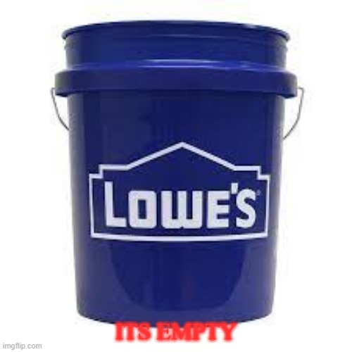 bucket | ITS EMPTY | image tagged in empty | made w/ Imgflip meme maker