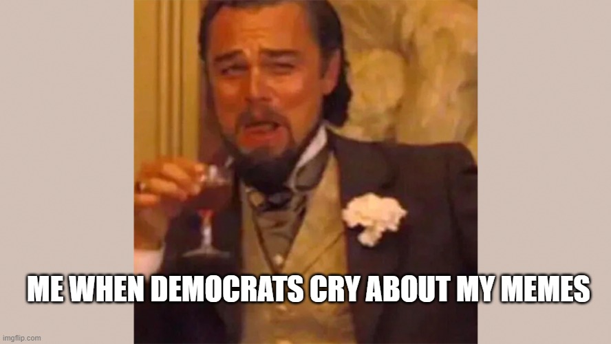 Leanardo | ME WHEN DEMOCRATS CRY ABOUT MY MEMES | image tagged in leanardo | made w/ Imgflip meme maker