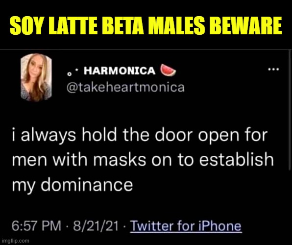 E-mask-ulated beta males are everywhere. | SOY LATTE BETA MALES BEWARE | image tagged in eunuchs,mask zombies,vax zombies,covidiots | made w/ Imgflip meme maker