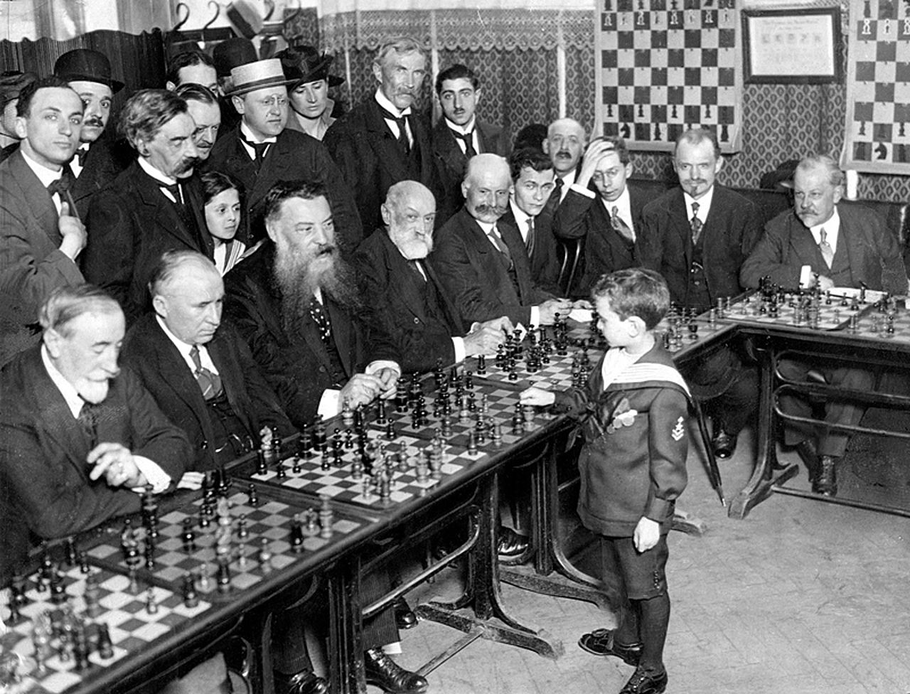 High Quality Samuel Reshevsky playing and winning at chess aged 9 Blank Meme Template