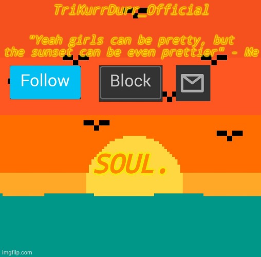 I AM GOING TO SUMMON SOUL | SOUL. | image tagged in trikurrdurr_official's sunset template | made w/ Imgflip meme maker