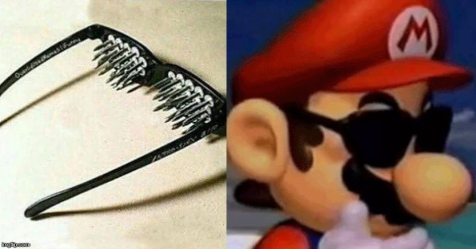 mario is checking out the nail glasses rn | made w/ Imgflip meme maker