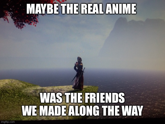 Maybe the real  treasure | MAYBE THE REAL ANIME; WAS THE FRIENDS WE MADE ALONG THE WAY | image tagged in maybe the real treasure | made w/ Imgflip meme maker