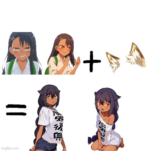 Nagatoro with cat ears = jahy sama | image tagged in jahy sama,nagatoro,anime memes | made w/ Imgflip meme maker