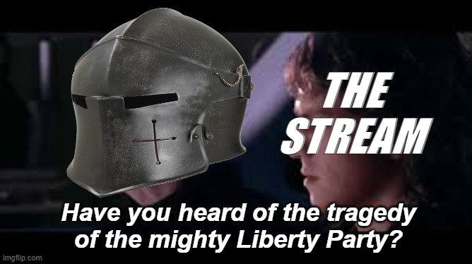 First party I join.  Died when Envoy deleted | THE STREAM Have you heard of the tragedy of the mighty Liberty Party? | image tagged in rmk,ip,liberty party | made w/ Imgflip meme maker