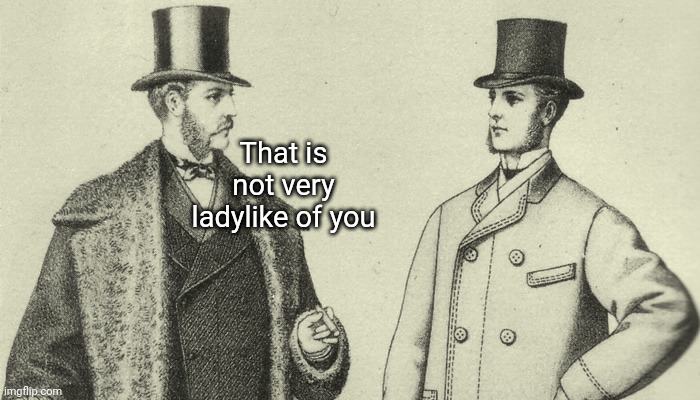 Victorian Top Hat | That is not very ladylike of you | image tagged in victorian top hat | made w/ Imgflip meme maker