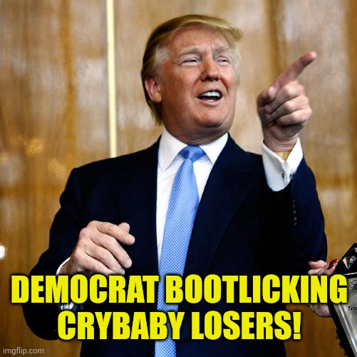 Donal Trump Birthday | DEMOCRAT BOOTLICKING CRYBABY LOSERS! | image tagged in donal trump birthday | made w/ Imgflip meme maker