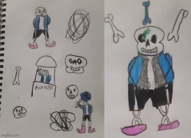 Some sketches I did of sans. | image tagged in sans | made w/ Imgflip meme maker