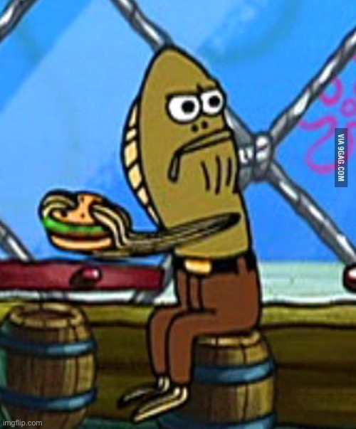 Spongebob Fish Eating Burger | image tagged in spongebob fish eating burger | made w/ Imgflip meme maker