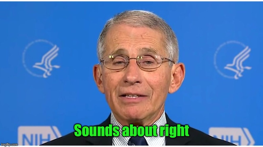 Dr Fauci | Sounds about right | image tagged in dr fauci | made w/ Imgflip meme maker