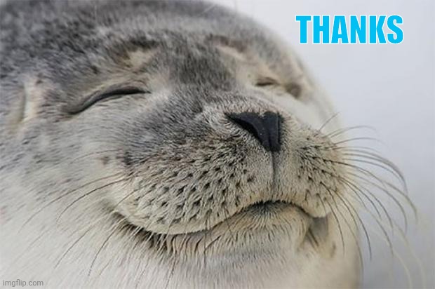 Satisfied Seal Meme | THANKS | image tagged in memes,satisfied seal | made w/ Imgflip meme maker