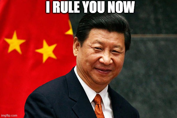 Xi Jinping | I RULE YOU NOW | image tagged in xi jinping | made w/ Imgflip meme maker