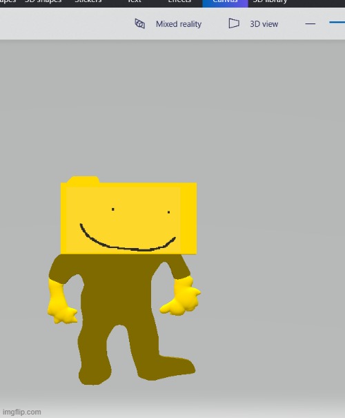 hey look i made ron in paint 3d | image tagged in friday night funkin,3d | made w/ Imgflip meme maker