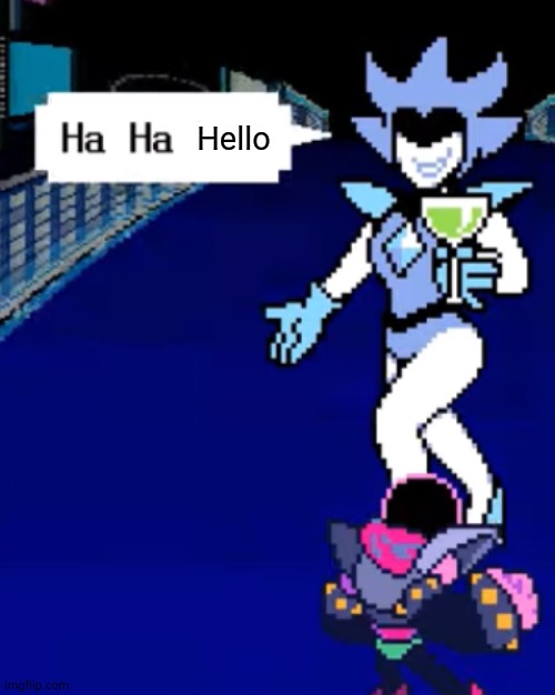Gm | Hello | image tagged in haha bye | made w/ Imgflip meme maker