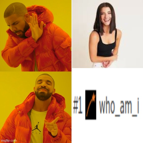 who am i is much better | image tagged in memes,drake hotline bling,better,tiktok sucks,haha,true | made w/ Imgflip meme maker