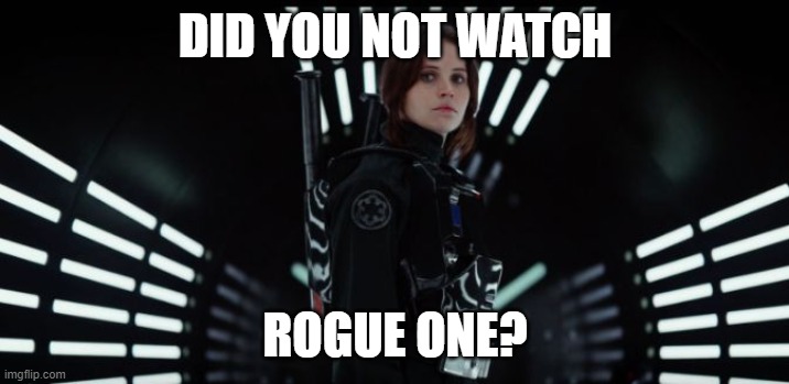 Rogue One Felicity Jones | DID YOU NOT WATCH ROGUE ONE? | image tagged in rogue one felicity jones | made w/ Imgflip meme maker