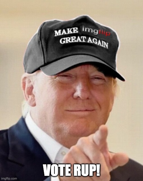 Vote IncognitoGuy for President, Firestar for VP, Pollard for Congress, and Hermit_Craftin for Senate! | VOTE RUP! | image tagged in memes,politics,election,campaign,donald trump,make america great again | made w/ Imgflip meme maker