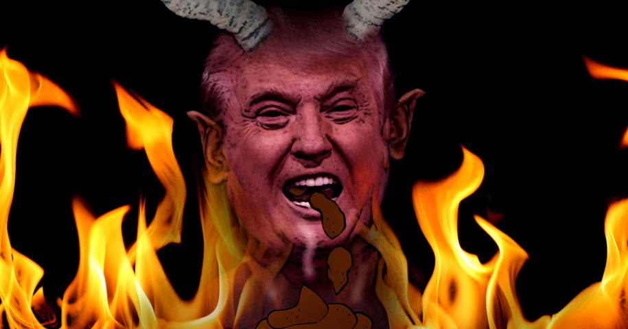 High Quality Trump shows his true self as Satan, the Devil Blank Meme Template