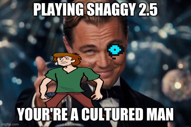 Leonardo Dicaprio Cheers | PLAYING SHAGGY 2.5; YOUR'RE A CULTURED MAN | image tagged in memes,leonardo dicaprio cheers | made w/ Imgflip meme maker