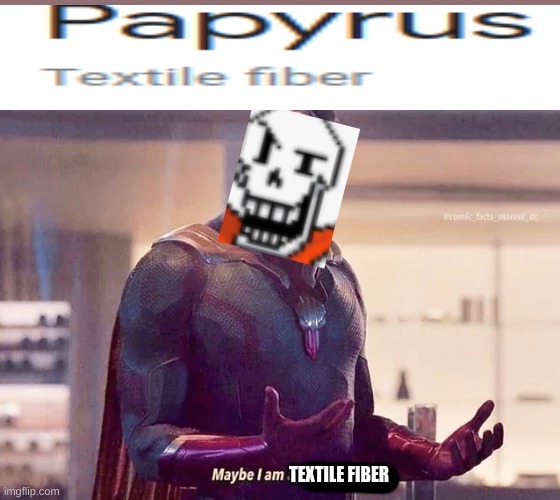 Papyrus??? | TEXTILE FIBER | image tagged in maybe i am a monster blank,papyrus | made w/ Imgflip meme maker
