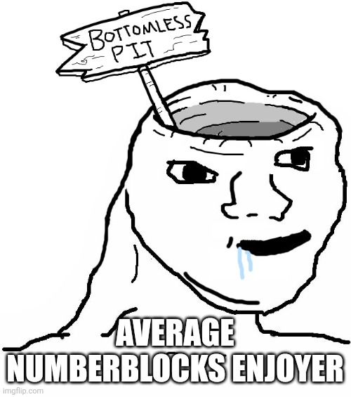 Ř | AVERAGE NUMBERBLOCKS ENJOYER | image tagged in bottomless pit | made w/ Imgflip meme maker