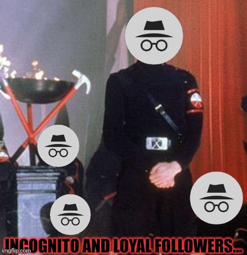 The AUP party keeps getting smaller... | INCOGNITO AND LOYAL FOLLOWERS... | image tagged in aup,incognitowhencensored88,incognito,dont vote for incognito,political,propaganda | made w/ Imgflip meme maker