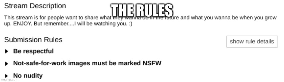 THE RULES | made w/ Imgflip meme maker