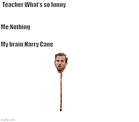 teacher:What's so funny? | Me:Nothing; Teacher:What's so funny; My brain:Harry Cane | image tagged in sports,what'ssofunny,funny,soccer,football | made w/ Imgflip meme maker