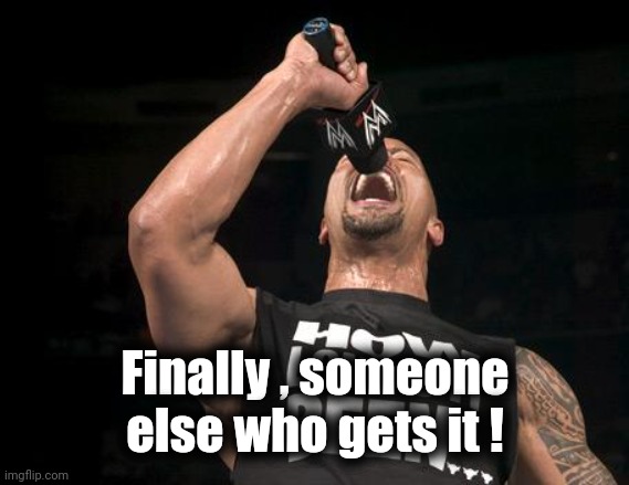 the rock finally | Finally , someone else who gets it ! | image tagged in the rock finally | made w/ Imgflip meme maker