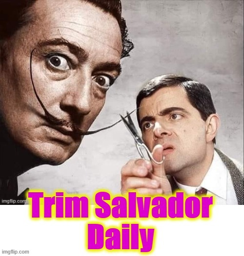 Mr. Bean the Barber | image tagged in salvador dali | made w/ Imgflip meme maker