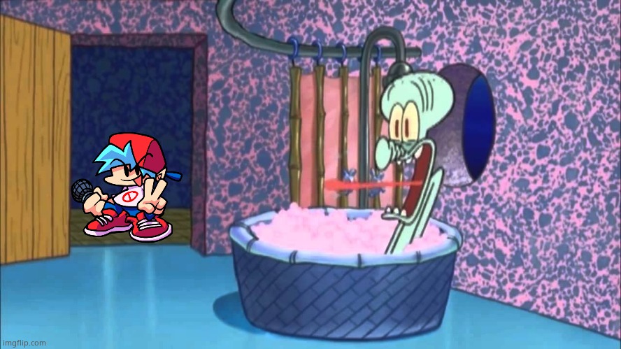 Who Dropped By Squidward's House | image tagged in who dropped by squidward's house,friday night funkin,fnf,spongebob,squidward,boyfriend | made w/ Imgflip meme maker