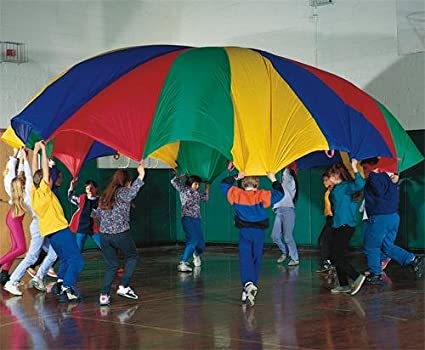 High Quality Kids playing with parachute Blank Meme Template