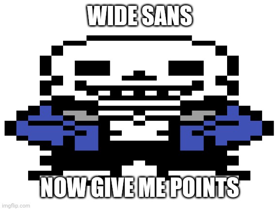 WㅤIㅤDㅤE | WIDE SANS; NOW GIVE ME POINTS | image tagged in wide,wide sans,sans,upvote begging | made w/ Imgflip meme maker