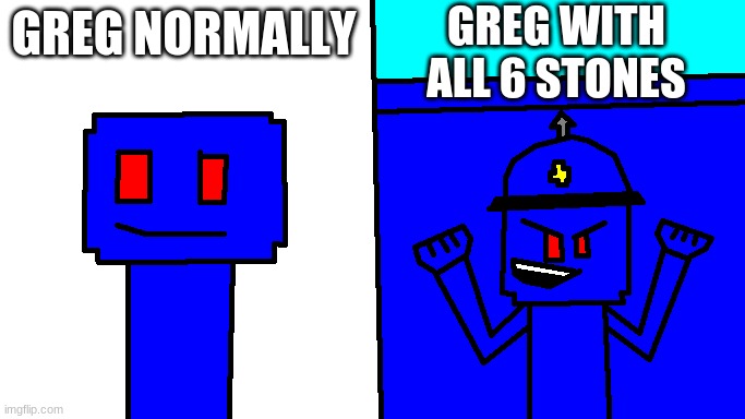 Kingyeet and his robot | GREG NORMALLY GREG WITH ALL 6 STONES | image tagged in kingyeet and his robot | made w/ Imgflip meme maker