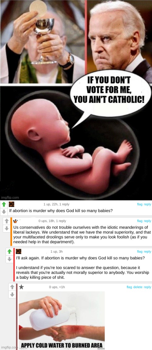 ouch octavia  :) | image tagged in abortion is murder,god,conservative hypocrisy,my body my choice,pro choice,god hates babies | made w/ Imgflip meme maker
