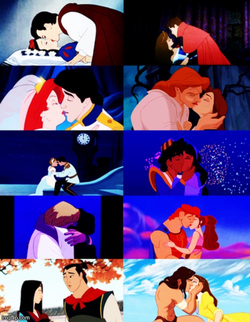 Disney movie kissing | image tagged in disney movie kissing | made w/ Imgflip meme maker