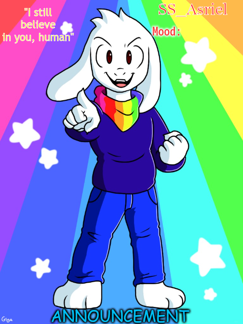 High Quality SS_Asriel Finished Temp (added mood) Blank Meme Template