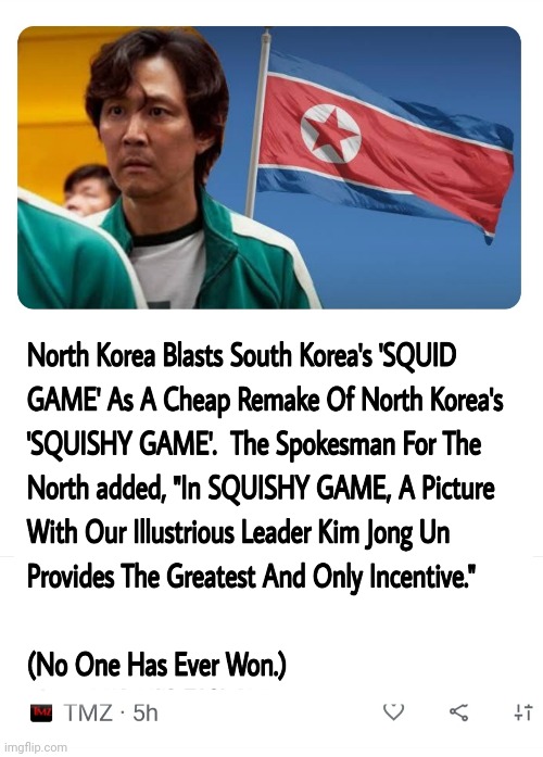 SQUID GAME | image tagged in kim jong un,squid game,north korea,communism,dictator | made w/ Imgflip meme maker