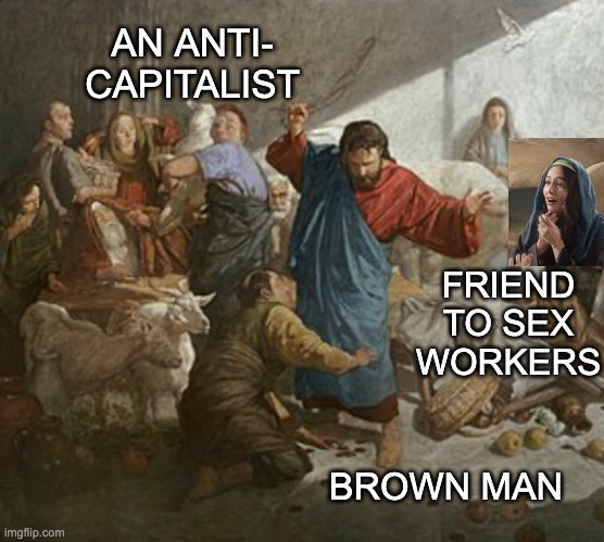 AN ANTI-
CAPITALIST FRIEND TO SEX WORKERS BROWN MAN | made w/ Imgflip meme maker