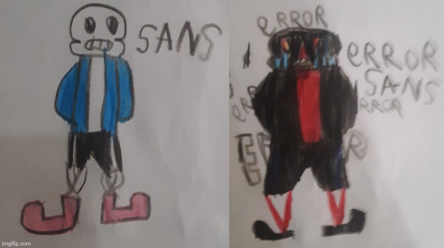 Another sans sketch and one of error | made w/ Imgflip meme maker
