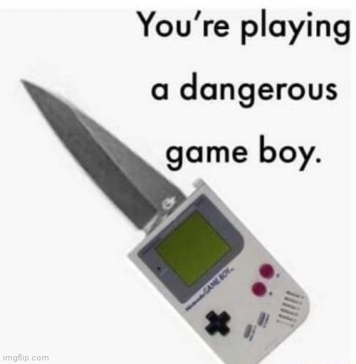 You're playing a dangerous GAME BOY. | image tagged in you're playing a dangerous game boy | made w/ Imgflip meme maker
