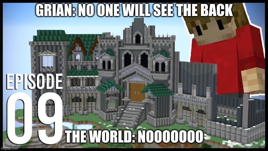 grian back | GRIAN: NO ONE WILL SEE THE BACK; THE WORLD: NOOOOOOO | image tagged in memes | made w/ Imgflip meme maker