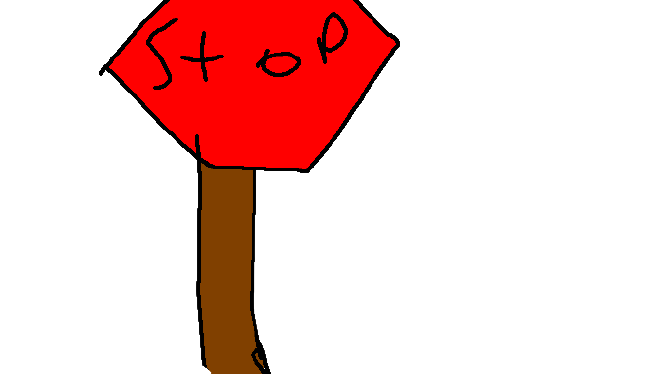 stop sign (MS PAINT) Blank Meme Template