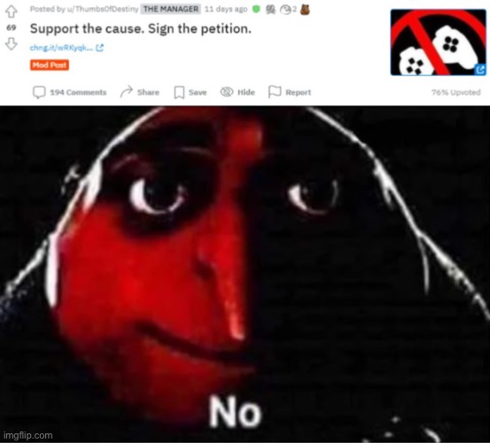 image tagged in gru no | made w/ Imgflip meme maker