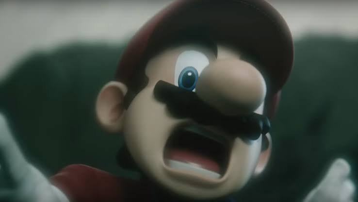 High Quality Scared mario Blank Meme Template