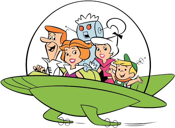 Jetsons Family in ship. Blank Meme Template