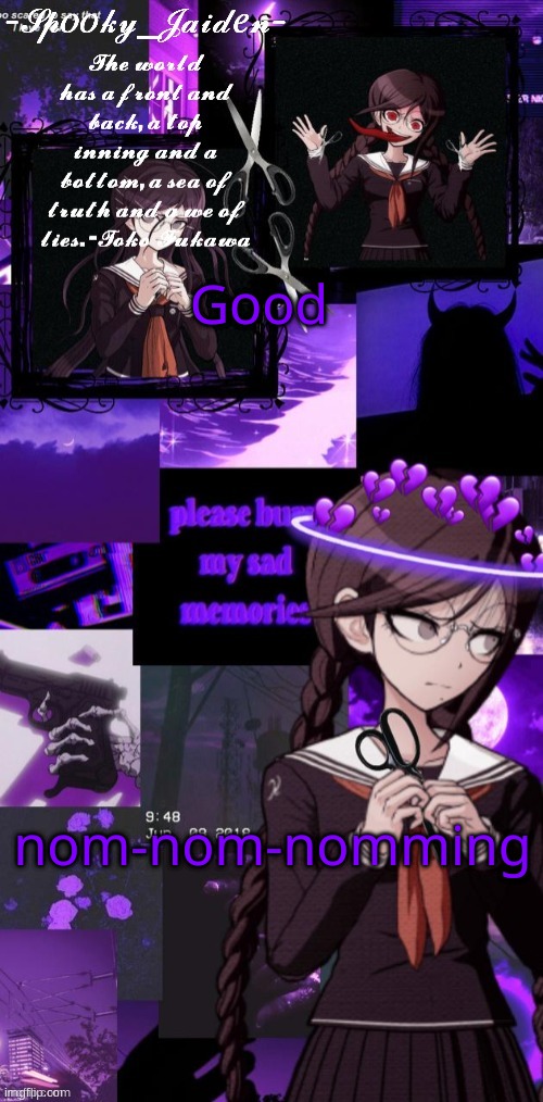 Jaiden Toko Temp (ty Kenji) | Good; nom-nom-nomming | image tagged in jaiden toko temp ty kenji | made w/ Imgflip meme maker