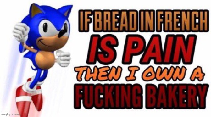 n | image tagged in if bread in french is pain | made w/ Imgflip meme maker